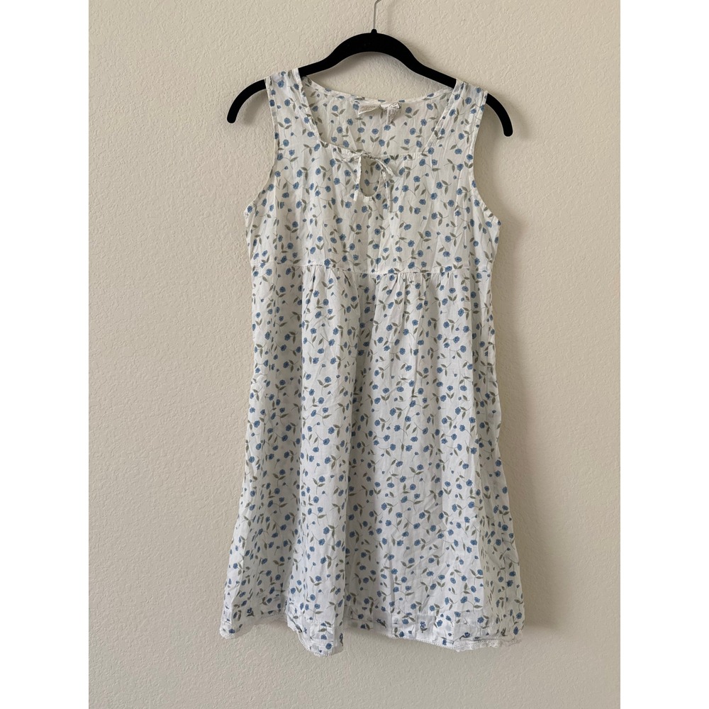 Vintage Gilligan O'Malley Floral Cotton Lace Trim Small Sleeveless Dress Cottage